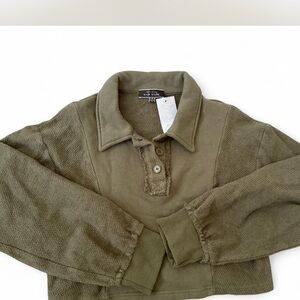 Blue Blush Khaki Knit Sweater